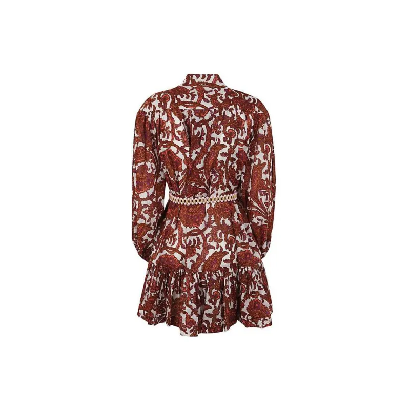 Zimmermann Tiggy Paisley-Printed Belted Shirt Dress-1