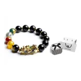 Obsidian Beaded Bracelets, Houndstooth Box