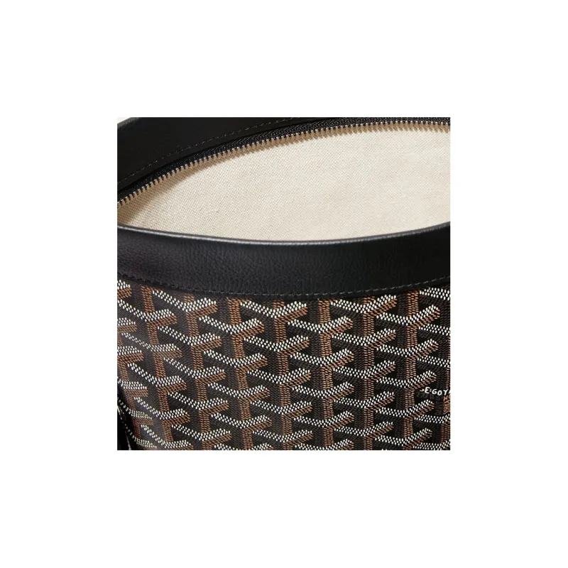 GOYARD Canvas With Calfskin Dog's Teeth Toiletry Bags Storage Bags Clutches Unisex Black-3