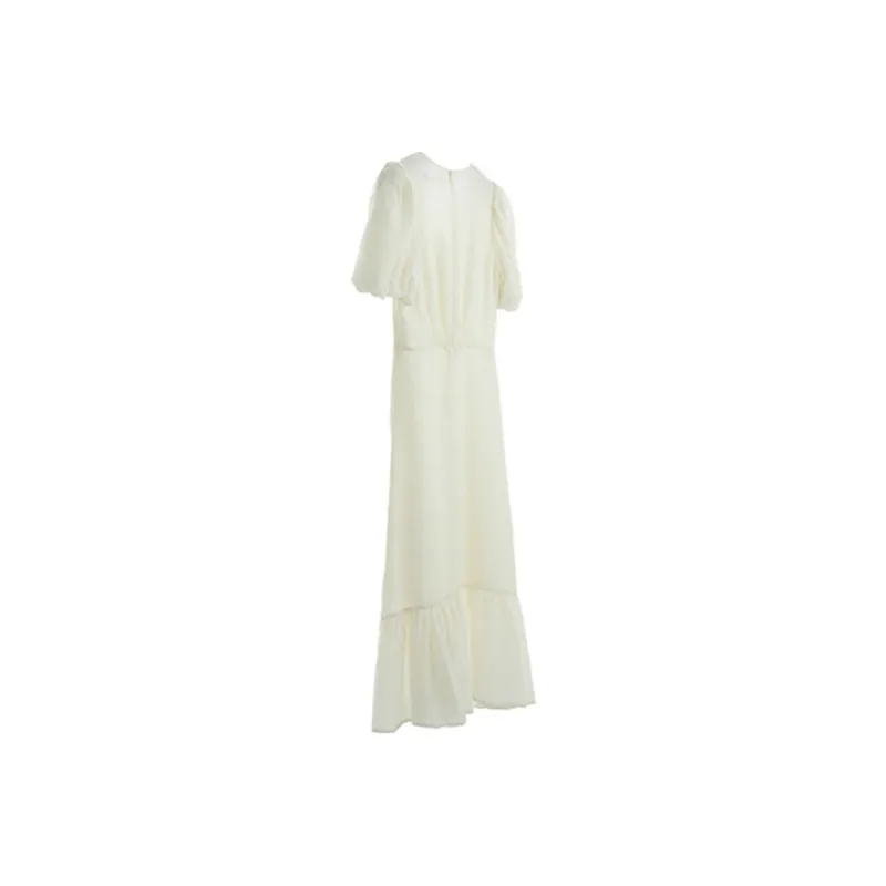 ELLE Short Sleeved Dress Summer Women's Ecru-1