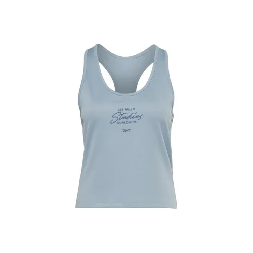 Reebok Sleeveless Sports Shirts Women's Gray Blue