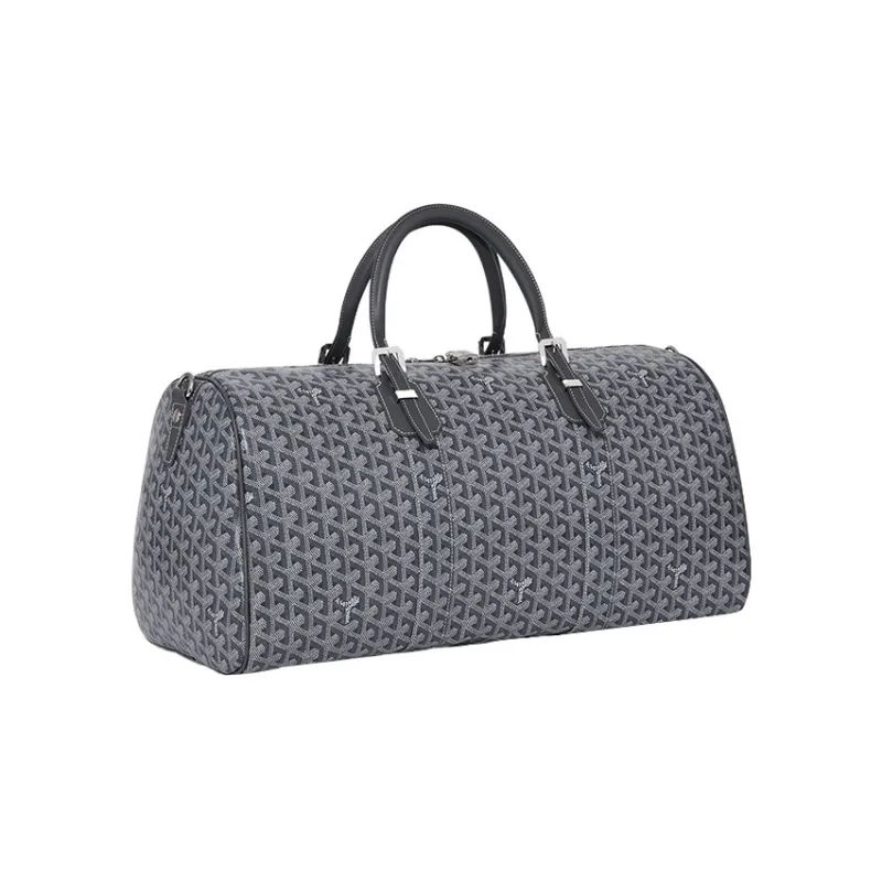 GOYARD Canvas With Calfskin Dog's Teeth One Shoulder Crossbody Handbag, Travel Bag Unisex Gray-1