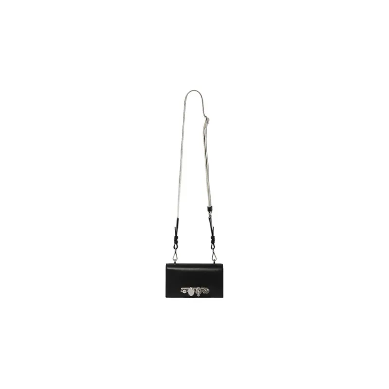 Alexander McQueen Cow Leather Shoulder Bag Crossbody Bag Men's Black-2