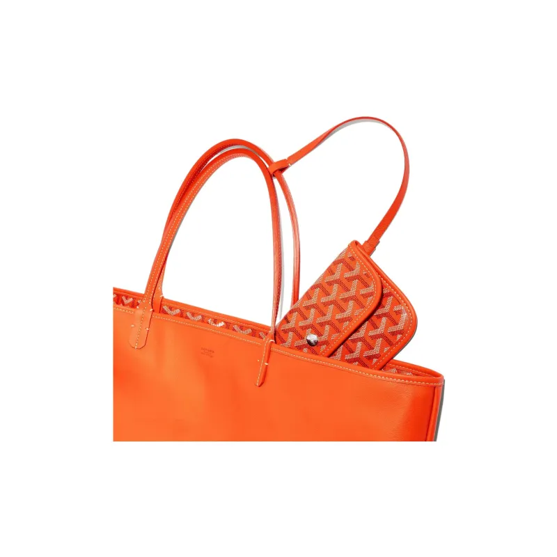 GOYARD Anjou Canvas With Leather Tote Shopping Bag Shoulder Bags Handbags Large Size Unisex 11 Colors-23