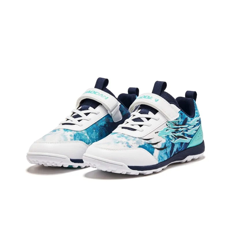 QIAODAN Abrasion Resistant Slip Resistant Low Top Sports Casual Shoes Teenagers White Blue-2