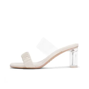 BELLE Stylish Sandal 7cm Women's White Purple Brown