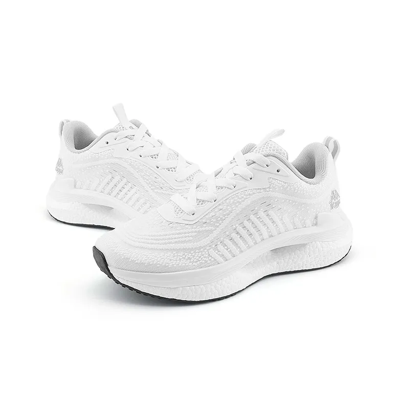 Kappa Slip Resistant, Abrasion Resistant, Breathable, Lightweight Low Top Casual Running Shoes Unisex White Cool Gray-4