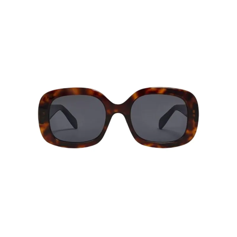CELINE Irregular Shape Sunglasses Women's Tortoiseshell-0