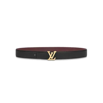 LOUIS VUITTON Cow Leather Leather Belts Men's Black Width  3.5cm