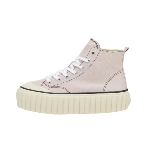 DIESEL Canvas Shoes Women's High-Top Pink