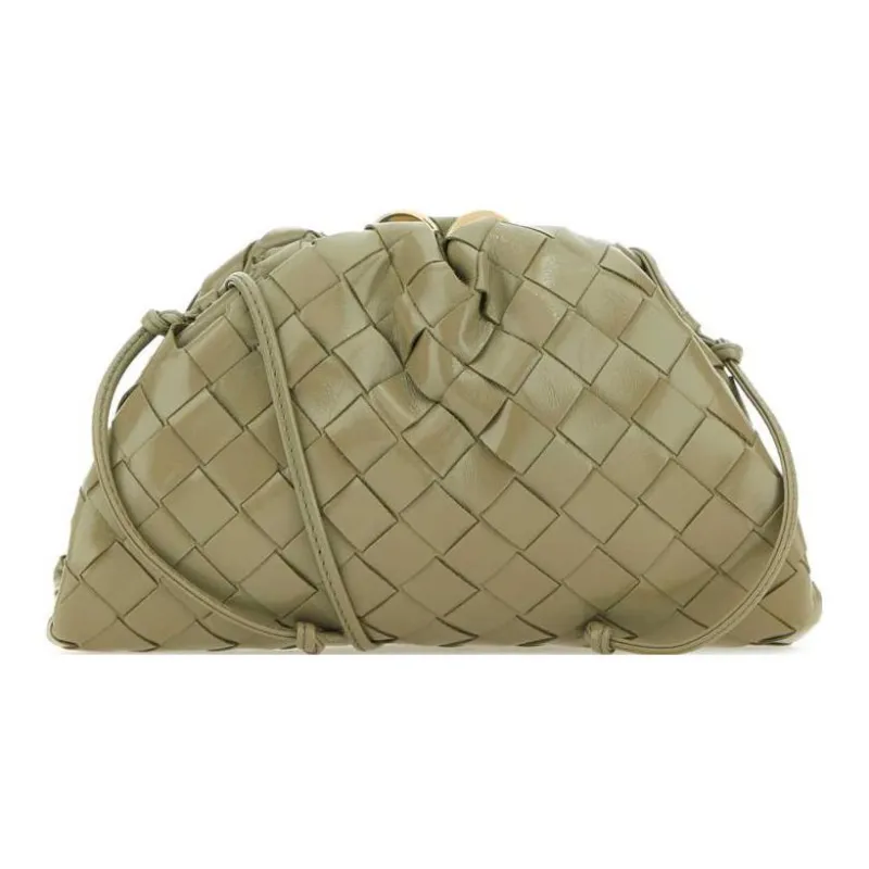 Bottega Veneta Intrecciato Calfskin Cloud Bag Clutch Mini Women's Green-0