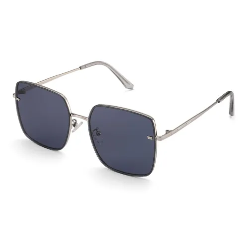 BOELEO Plate Frame Square Sunglasses Unisex Beige Tea Brown Champagne Black