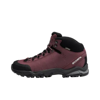 SCARPA Anti-Slip And Wear-Resistant Water-Resistant Mid-Top Outdoor Shoes Women's Bordeaux Red