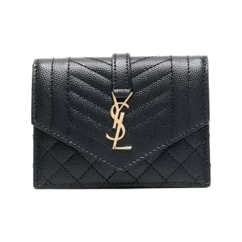 SAINT LAURENT Calfskin Wallet Regular Women's Black