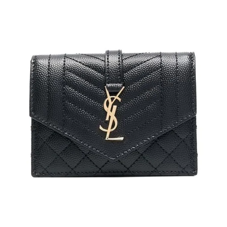 SAINT LAURENT Calfskin Wallet Regular Women's Black-0