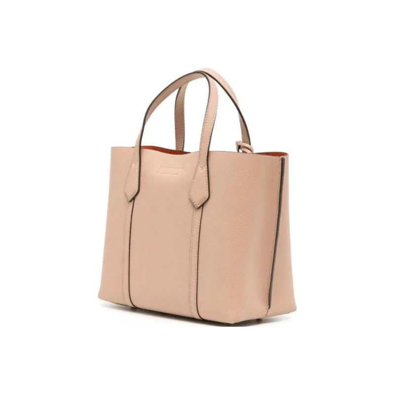 TORY BURCH Perry Litchi Grain Leather Tote Bag, Shopping Bag, Shoulder Bag, Handbag Small Size Women's Pink-1