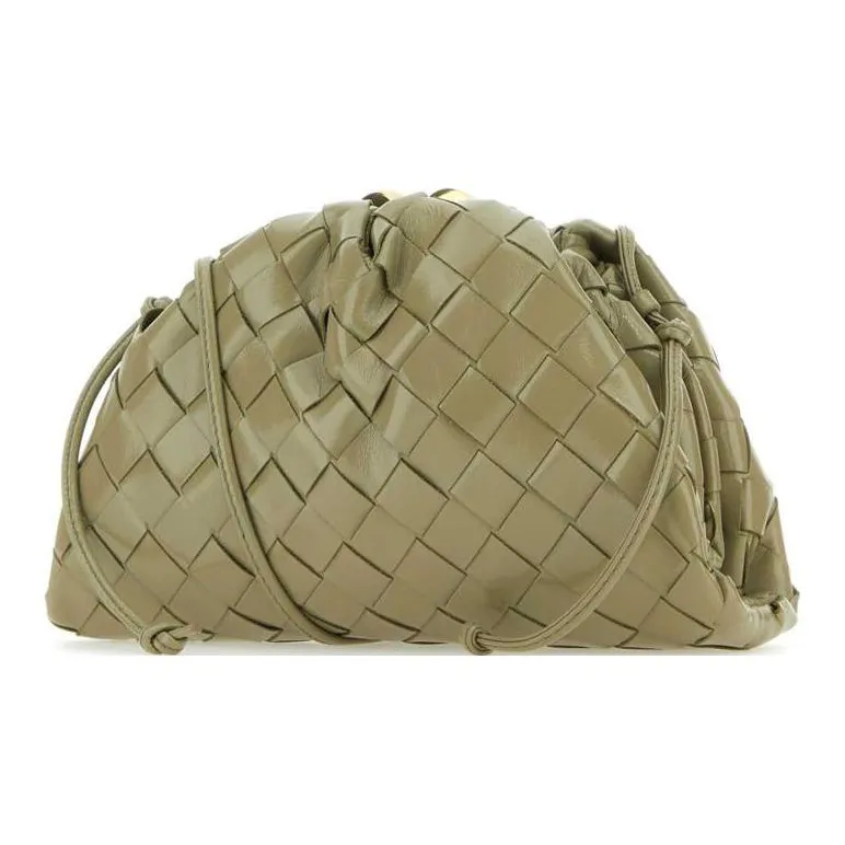 Bottega Veneta Intrecciato Calfskin Cloud Bag Clutch Mini Women's Green-1