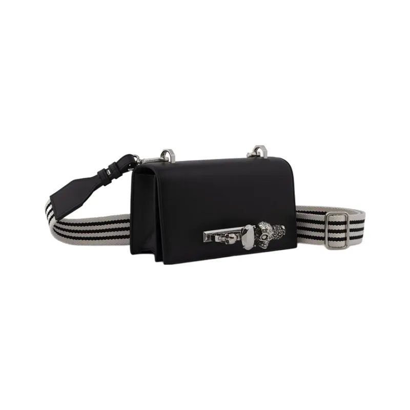 Alexander McQueen Cow Leather Shoulder Bag Crossbody Bag Men's Black-4