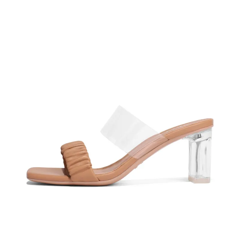 BELLE Stylish Sandal 7cm Women's White Purple Brown-8