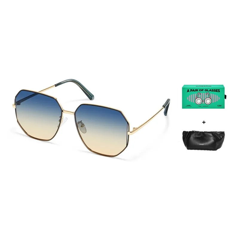 MUYKUY Stainless Steel Irregular Shape Sunglasses Unisex-18