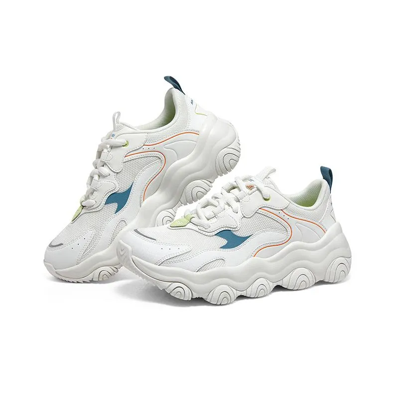 Skechers D'LITES Purple Bear Anti Slip Wear Resistant Low Top Running Shoes Women's White-3