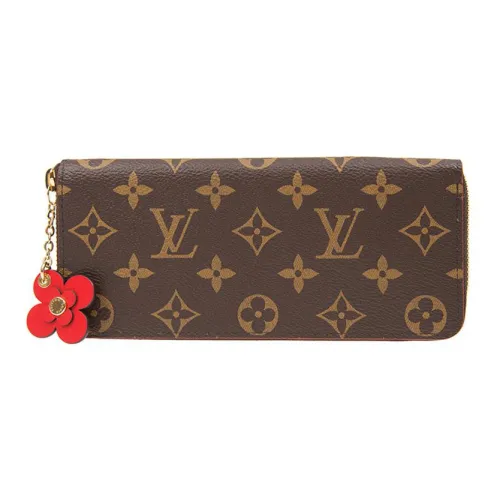 LOUIS VUITTON Clemence Wallet Monogram Blooming Flowers Coquelicot Lining