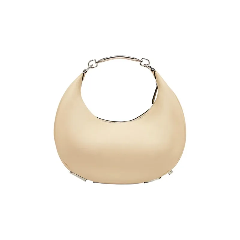 FENDI Fendigraphy Leather Crescent Bag Hobo Bag Handbag Shoulder Bag Women's Brown-4