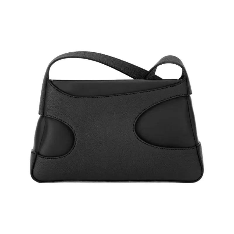 FERRAGAMO Hammered Leather Shoulder Bag Crossbody Bag Mini Women's Black-2