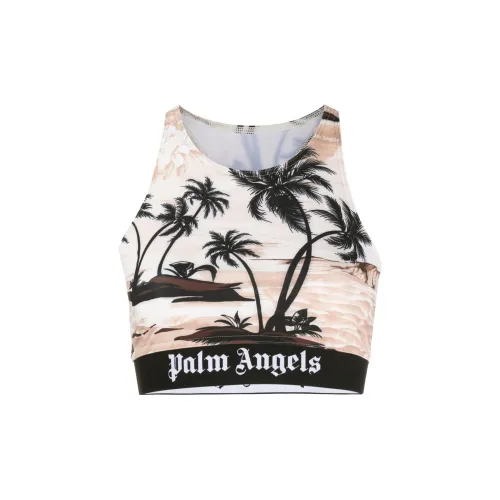 PALM ANGELS Palm-print Crop Top