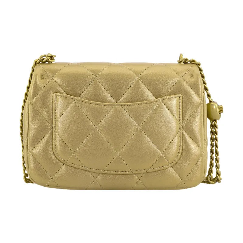 CHANEL Grain Embossed Cow Leather Flap Bag, Shoulder Bag, Crossbody Bag Medium Size Women's Gold-2