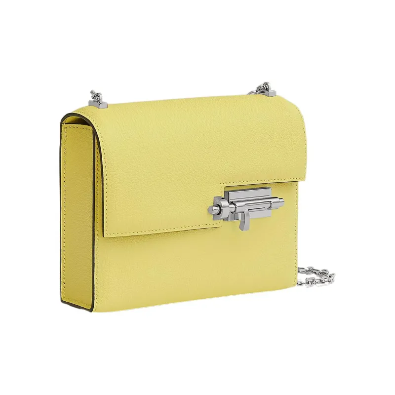 HERMES Verrou Mysore Goat Skin Handgun Bag Shoulder Bag Crossbody Bag Women's 0YLimoncello Lemon Yellow-1