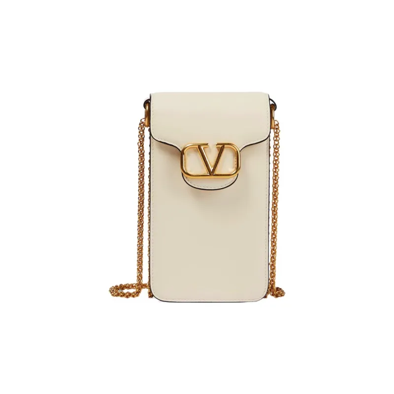 Valentino Cow Leather One Shoulder Crossbody Cell Phone Pouch Regular Women's Ivory-3
