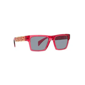 VERSACE Plate Frame Square Sunglasses Men's Red