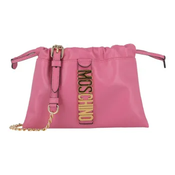 MOSCHINO Leather Clutches Crossbody Bag Shoulder Bag Women's Pink