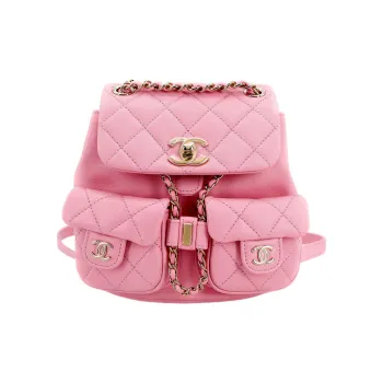 CHANEL Duma Smooth Calf Leather Backpack Small Size Women's Pink