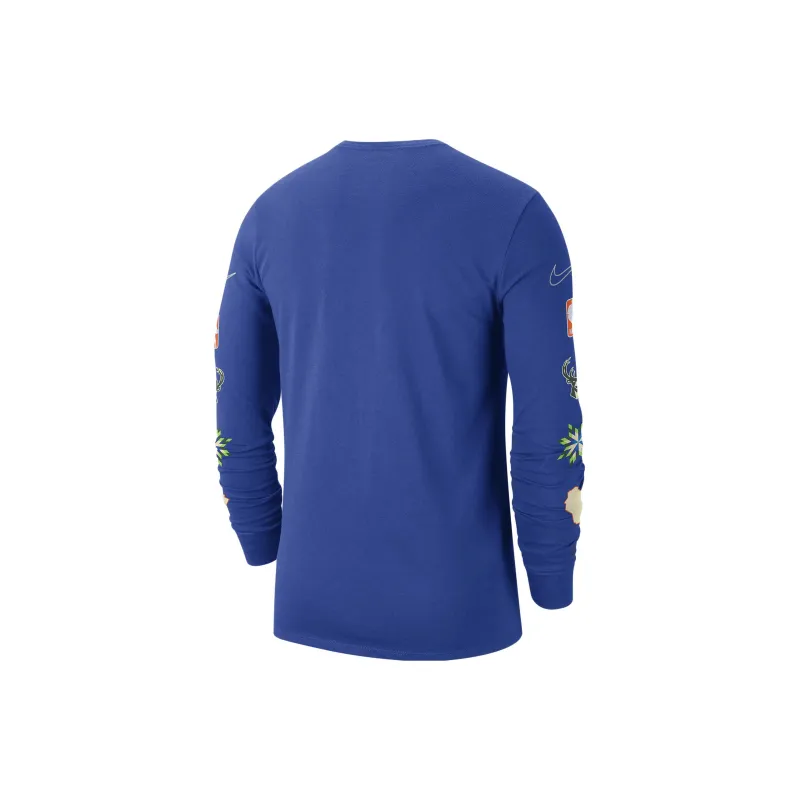 Nike Nba Milwaukee Bucks City Edition Long Sleeve T shirt-1