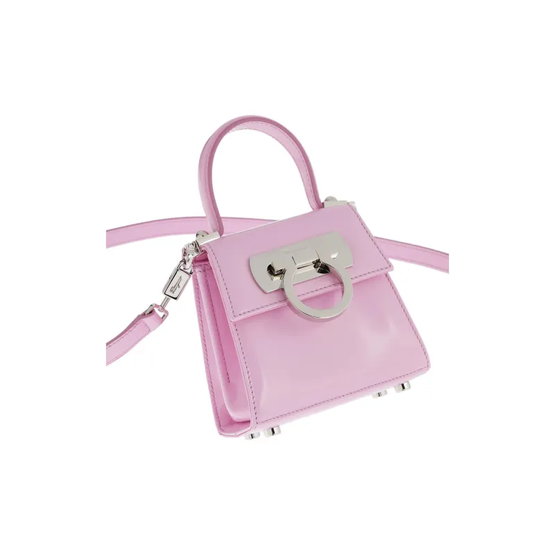 FERRAGAMO Leather Shoulder Bag Crossbody Bag Handbag Extra Small Women's Pink-3