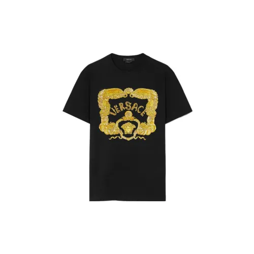 VERSACE SEASHELL BAROQUE T-Shirts Men Black