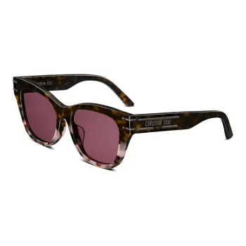 DIOR Plate Frame Irregular Shape Sunglasses Women's Tortoiseshell