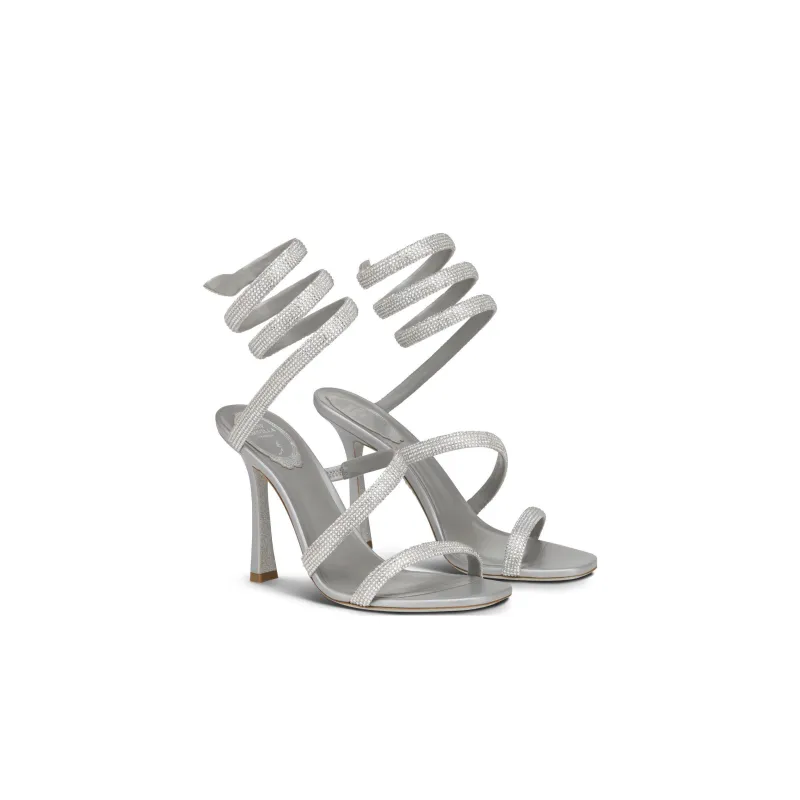 RENE CAOVILLA One Strap Sandals 10.4cm Women's Silver-2
