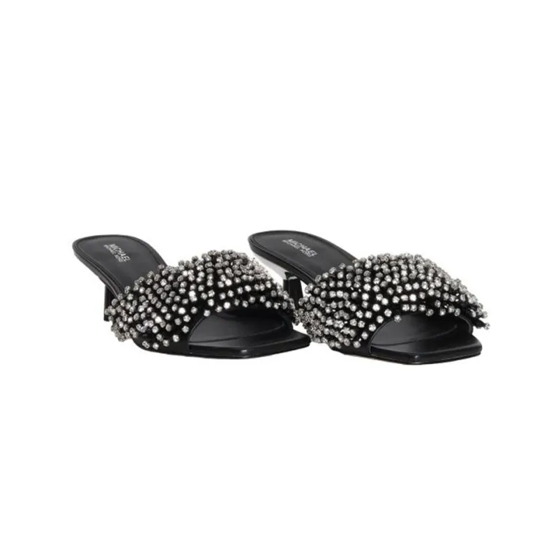 Michael Michael Kors Amal Crystal-embellished Leather Sandals-3