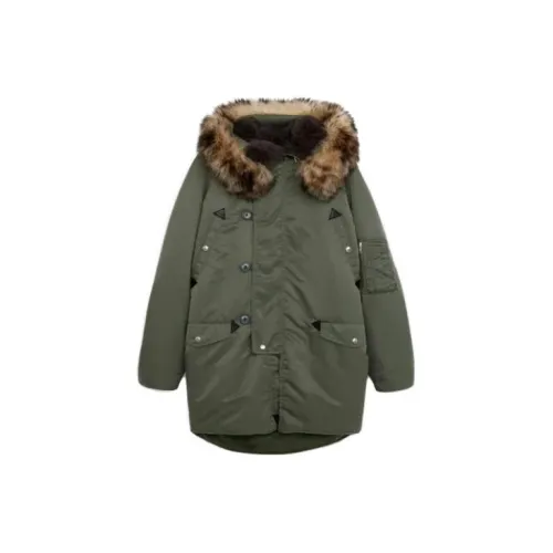 CELINE Coats Women's Olive Green