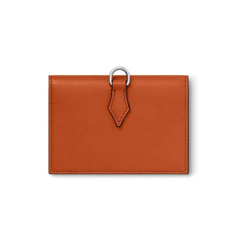 MONTBLANC Cow Leather Card Holder Men's Vibrant Orange-1