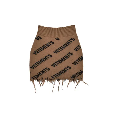 Vetements Casual Short Skirts Women's Camel