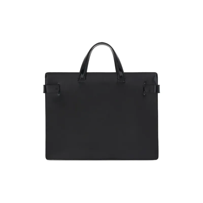 FERRAGAMO GANCINI Smooth Cow Leather Portable Briefcases Men's Black-2