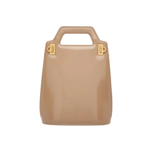 FERRAGAMO Leather Shoulder Bag Crossbody Bag Handbag Women's Beige