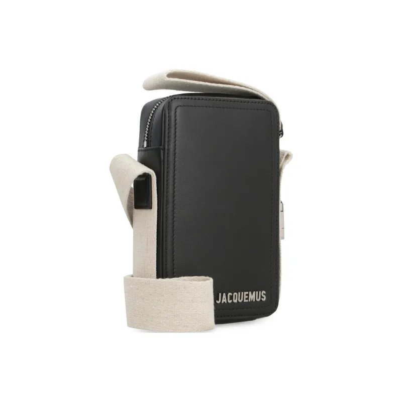 Jacquemus Cow Leather Crossbody Bag Men's Black-1