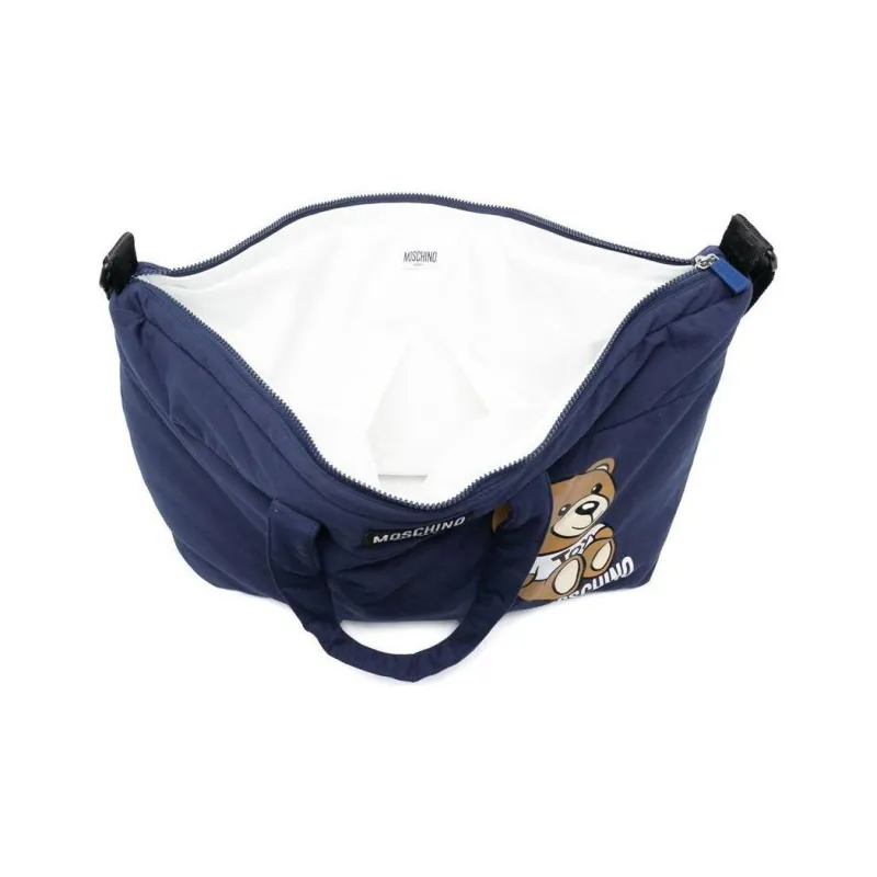 MOSCHINO Stretch Cotton Mommy Bag Diaper Bag Handbag Kids' Navy Cyan-2
