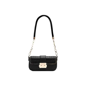 SURELAPTOP PU Chain Bag Small Square Bag Shoulder Bag Small Size Women's Black/Ecru/Pink