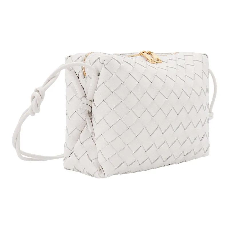 Bottega Veneta LOOP Leather Camera Bag Storage Bag Handheld Shoulder Bag Small Size Women's White-3